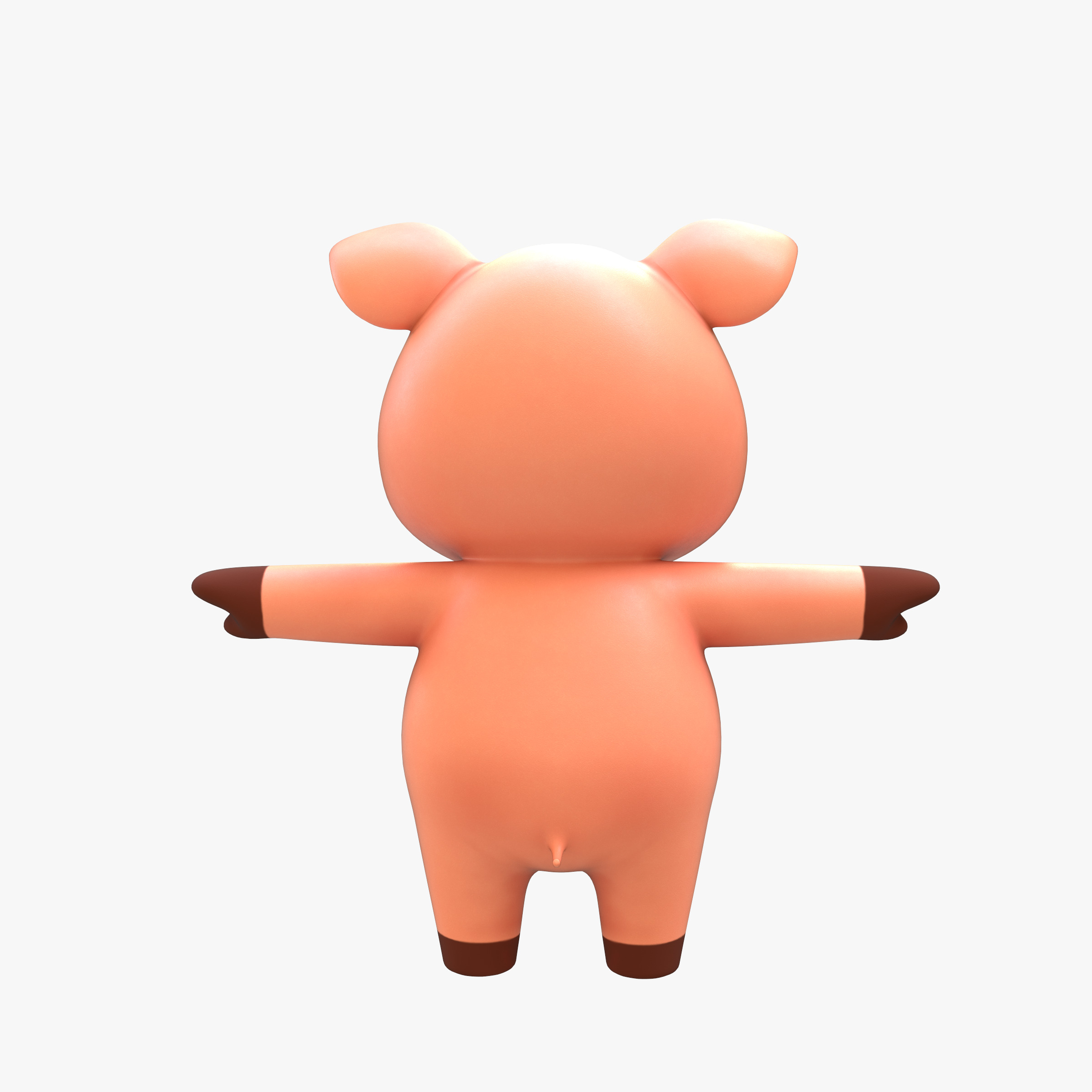 Cartoon Pig Low-poly 3D model_7