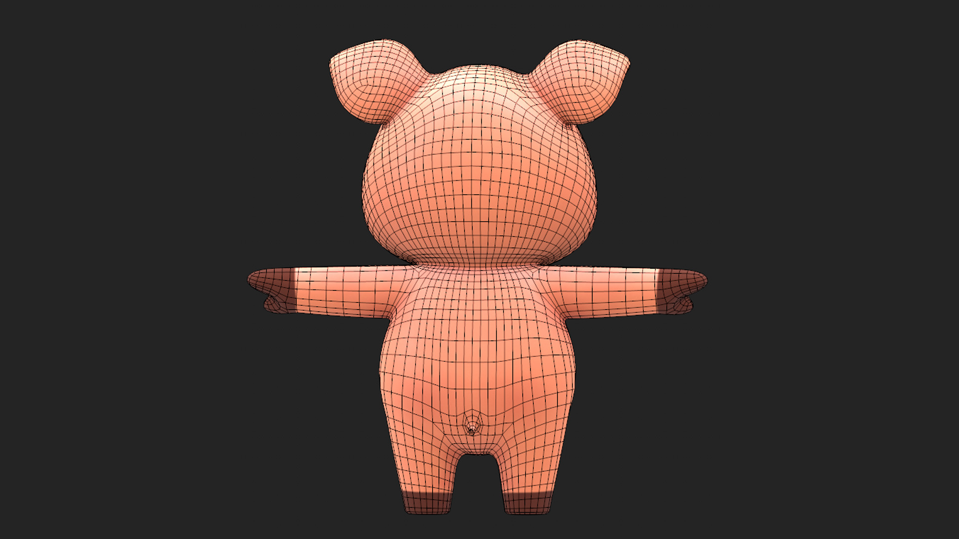 Cartoon Pig Low-poly 3D model_10
