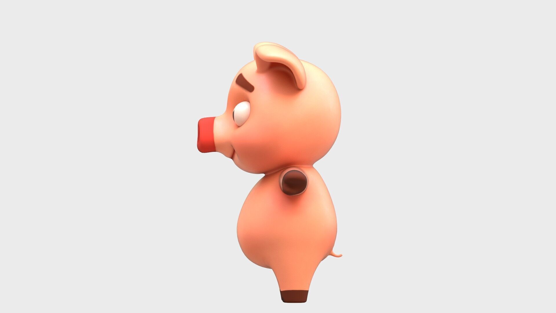 Cartoon Pig Low-poly 3D model_2