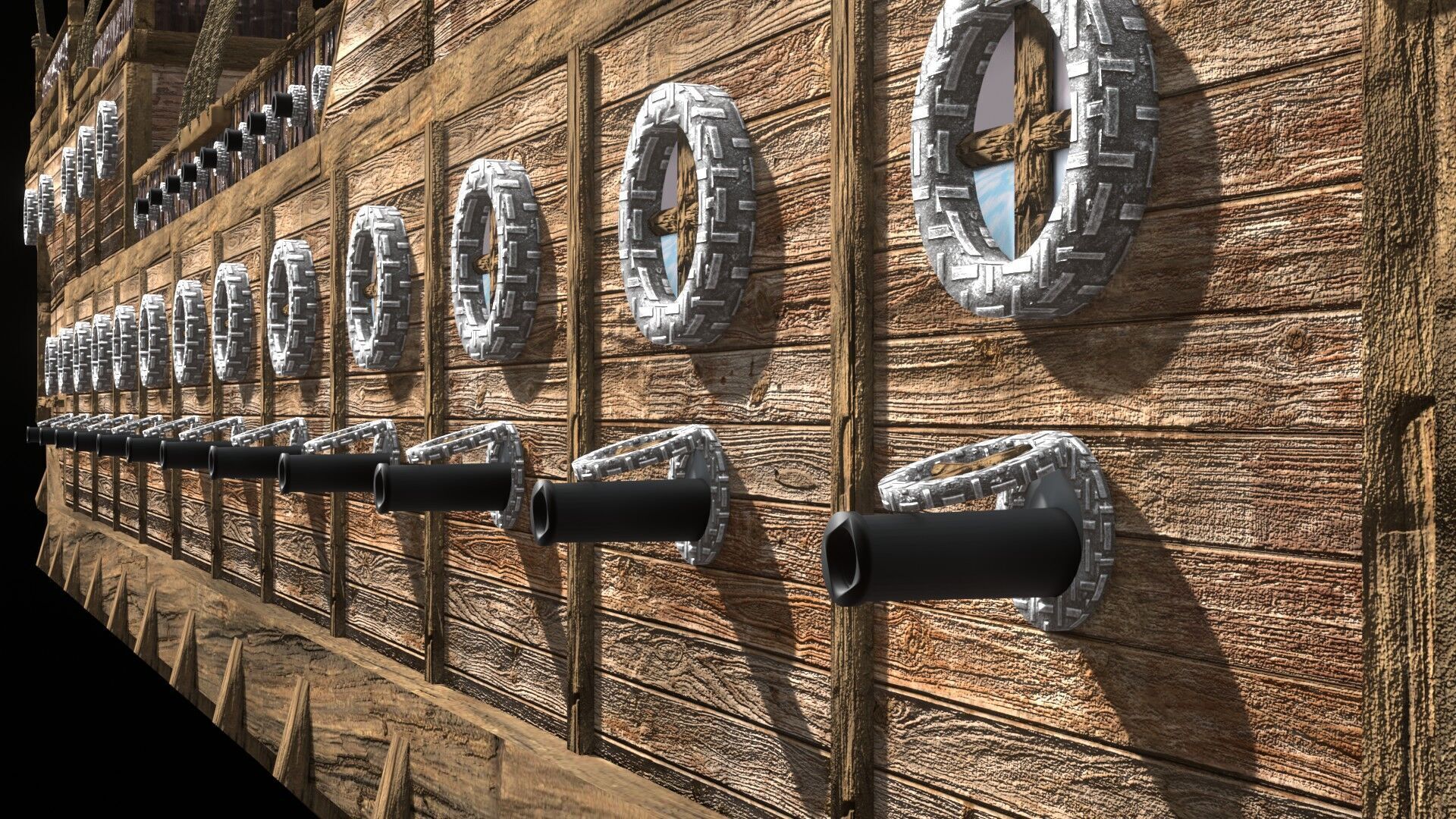 Pirate Ship 3D Model Game Ready PBR Fantasy Sailing Watercraft Low-poly 3D model_13