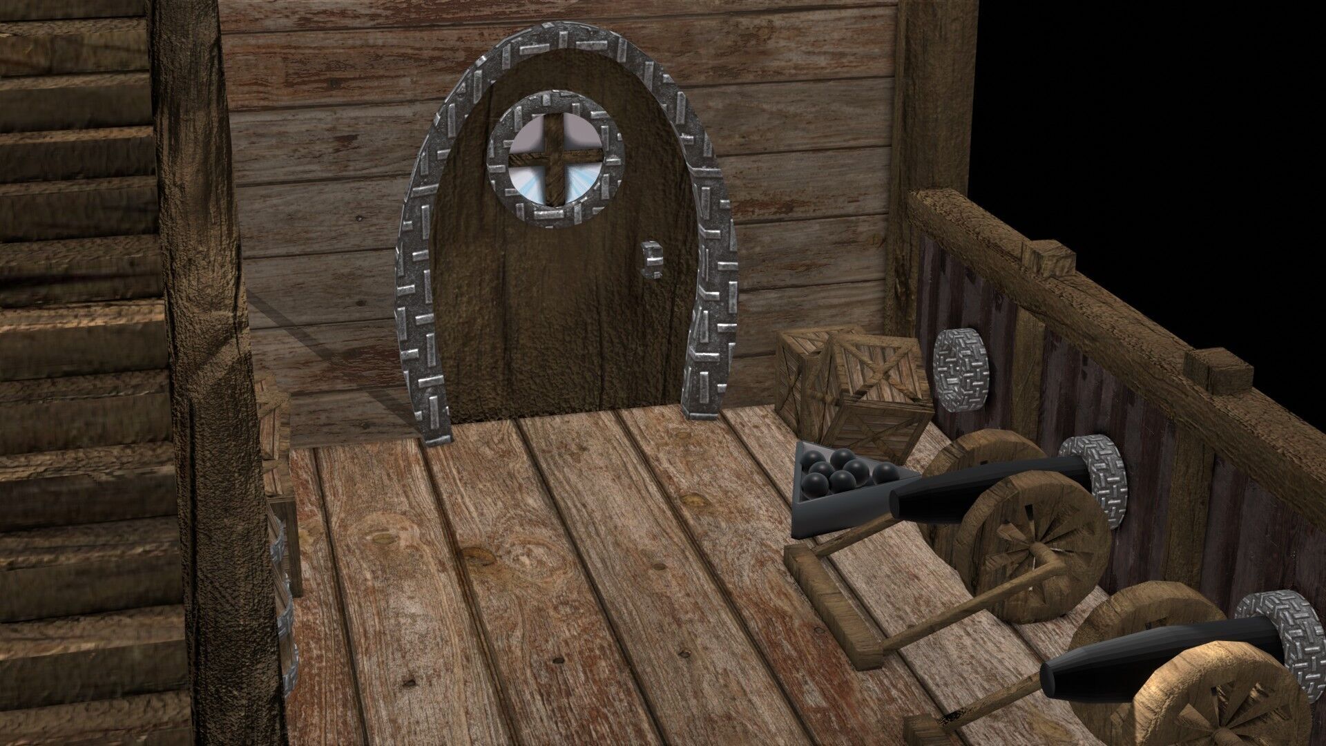 Pirate Ship 3D Model Game Ready PBR Fantasy Sailing Watercraft Low-poly 3D model_7