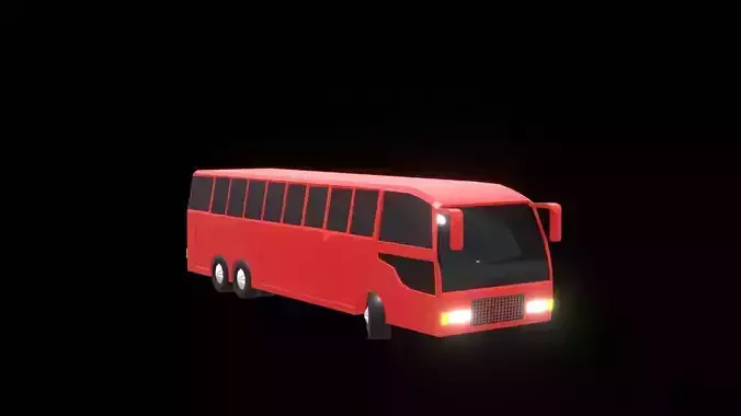 Realistic Bus 3D Model for Game Development Animation Projects Low-poly 3D model