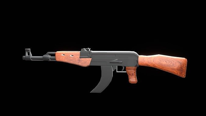 High Quality AK47 3D Model for Games Animations Visual Effects Low-poly 3D model