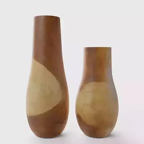 Pure Wood Floor Vases Set of 2