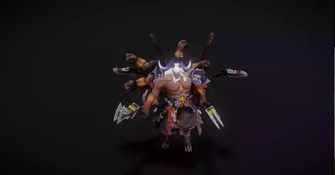 23 complete Thousand Hand Monster animations