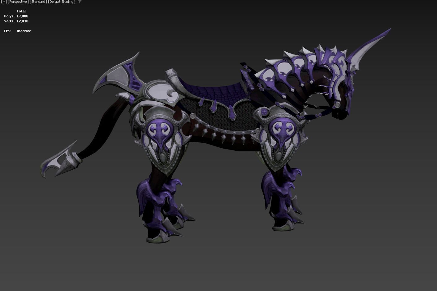 Medieval mount animation Low-poly 3D model_5