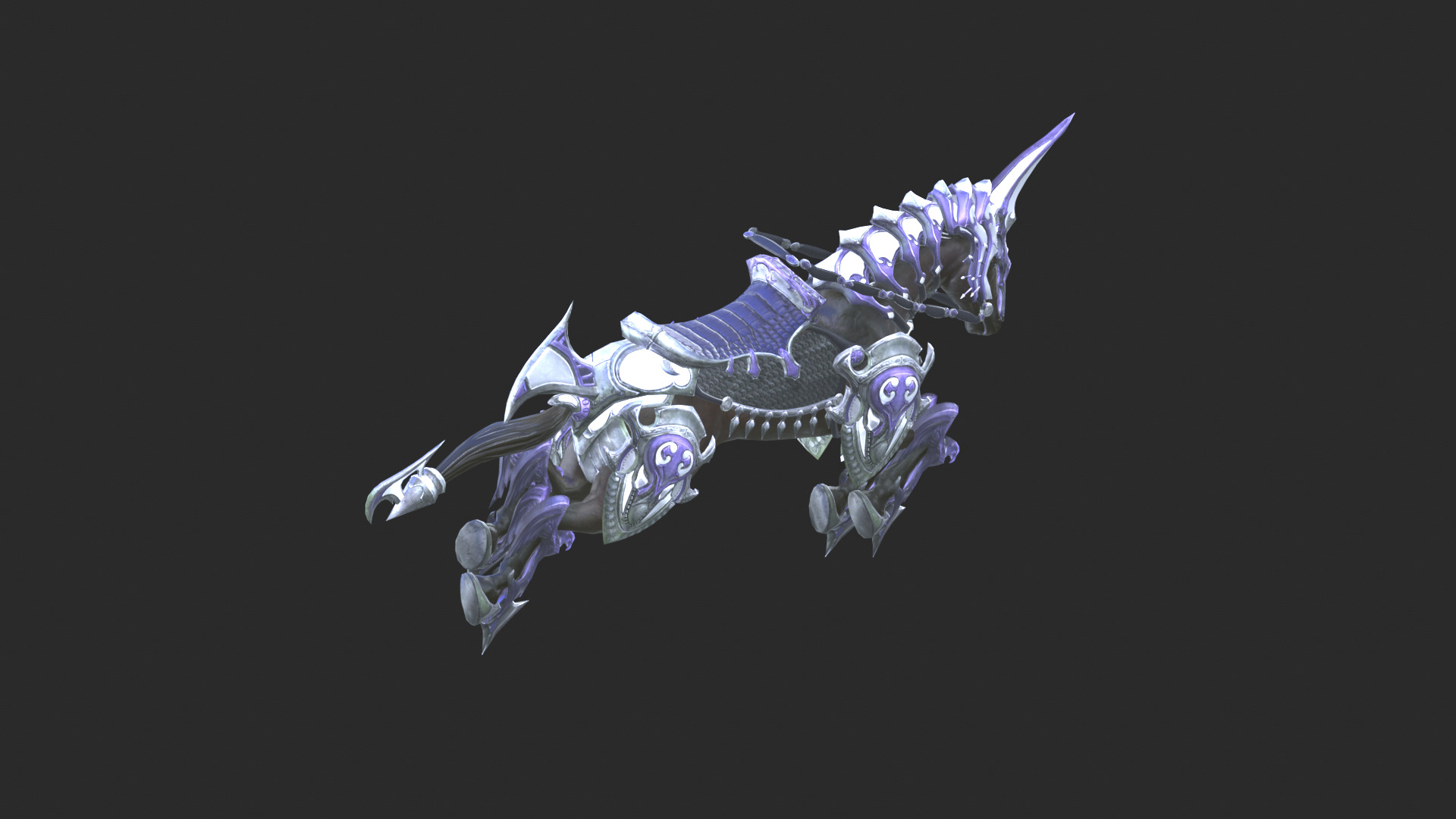 Medieval mount animation Low-poly 3D model_4