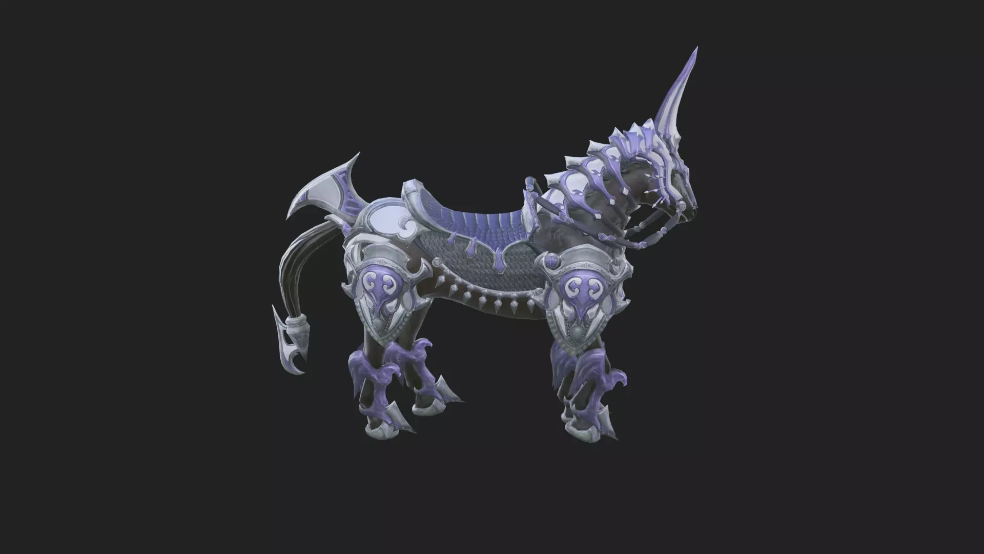 Medieval mount animation Low-poly 3D model_0