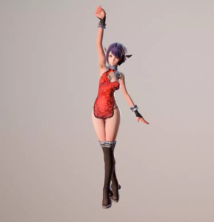 Beautiful girl Low-poly 3D model_0