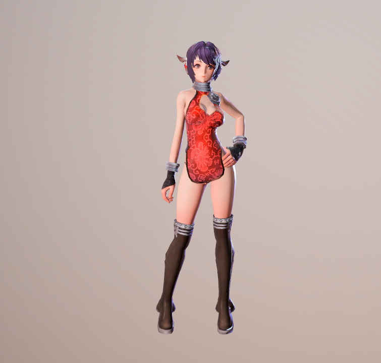 Beautiful girl Low-poly 3D model_4