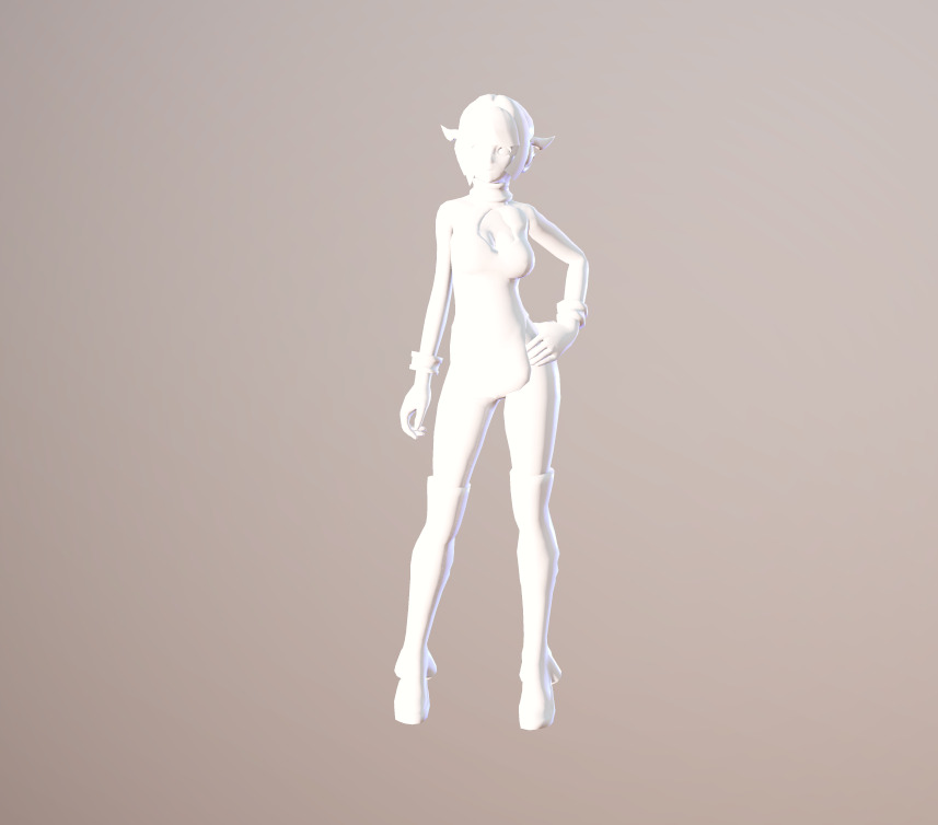 Beautiful girl Low-poly 3D model_10
