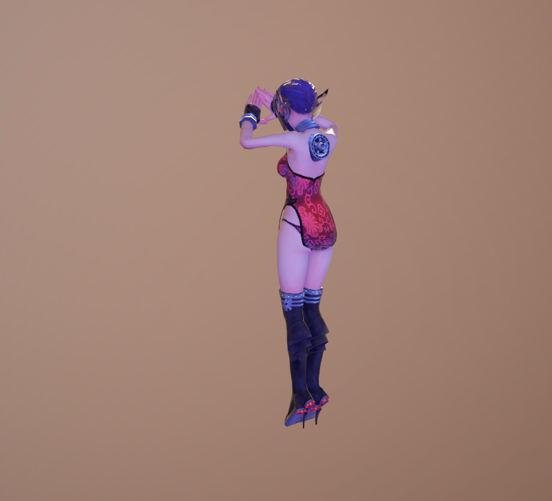 Beautiful girl Low-poly 3D model_6