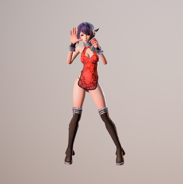 Beautiful girl Low-poly 3D model_2