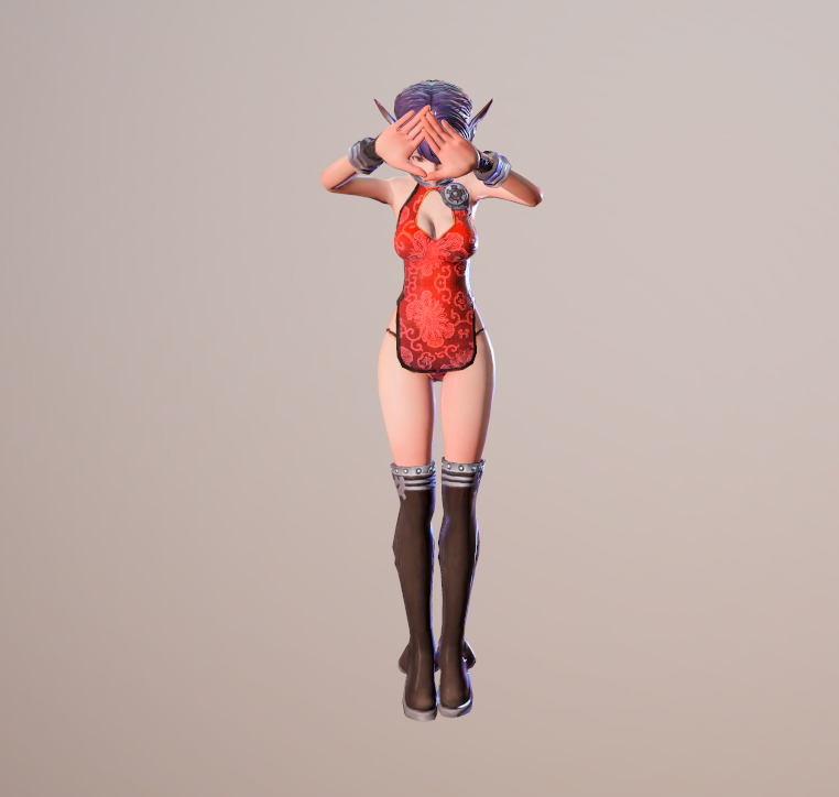 Beautiful girl Low-poly 3D model_3