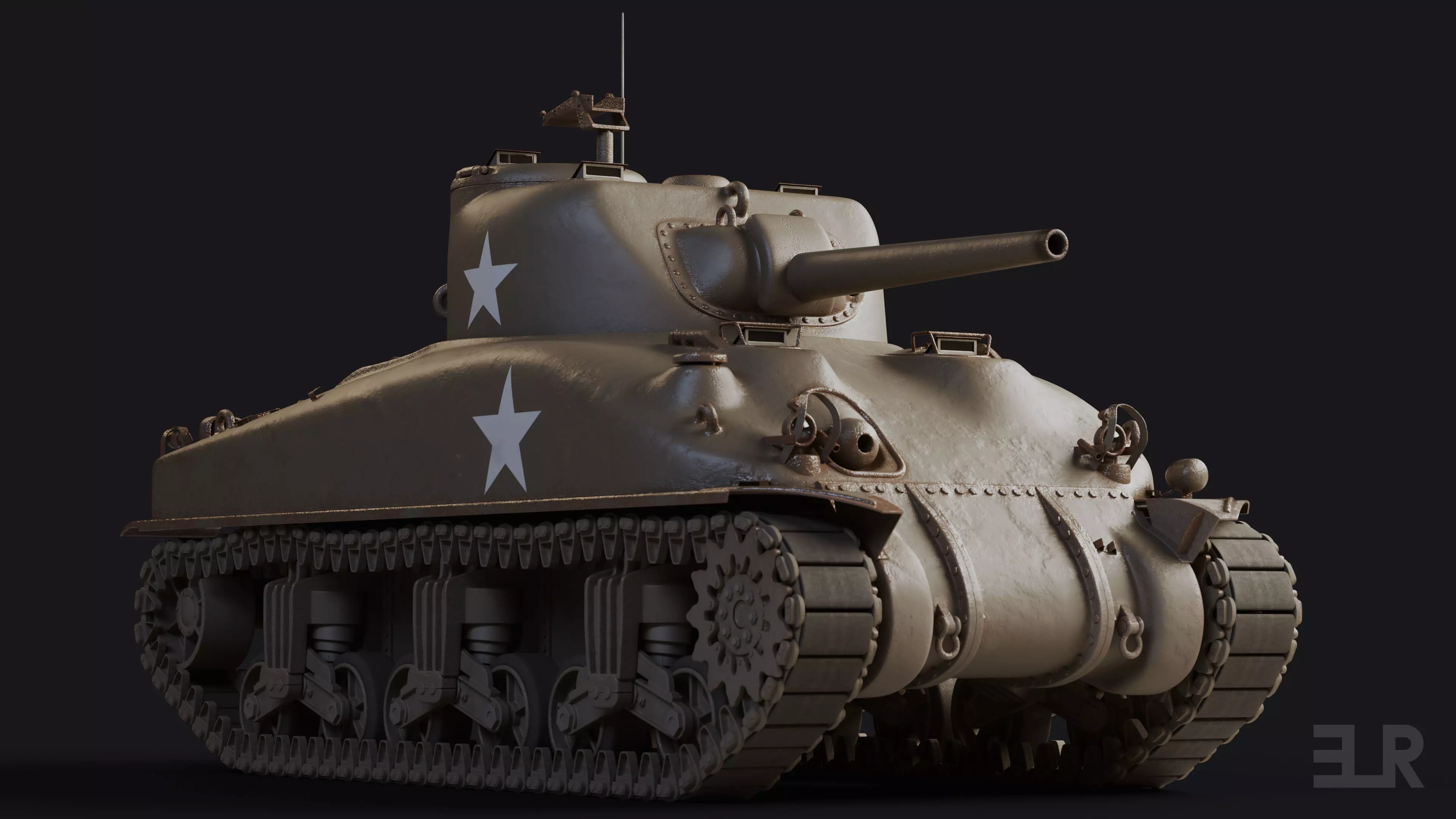 M4A1 Sherman 3D model_0