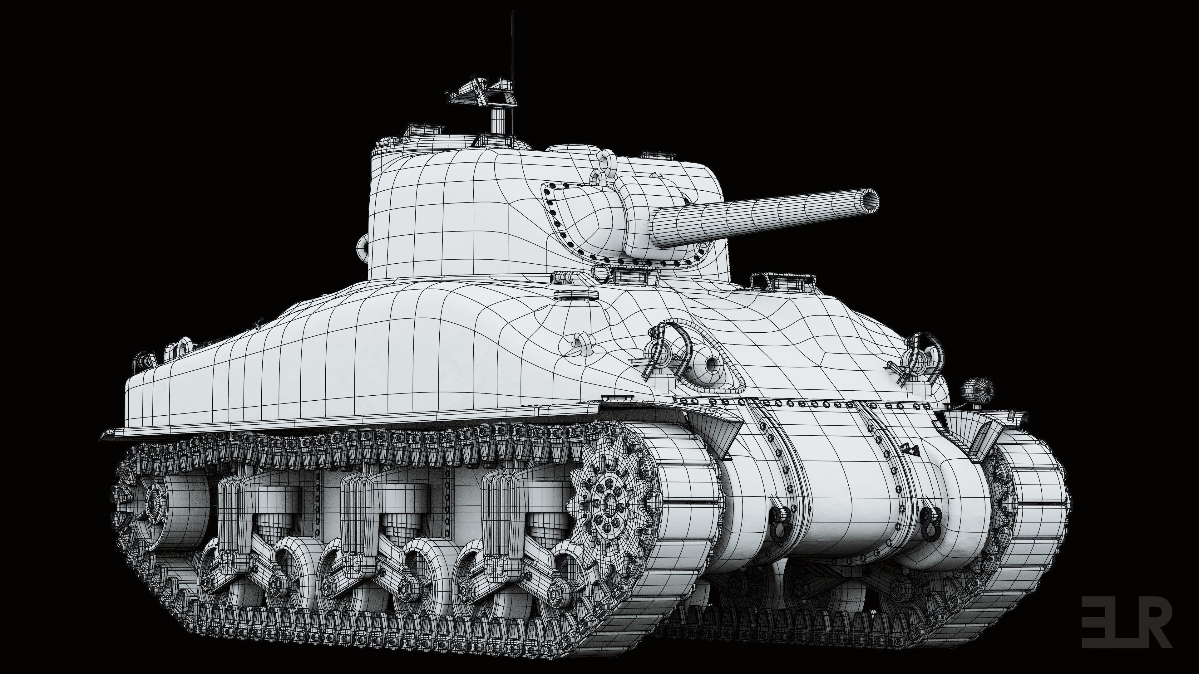 M4A1 Sherman 3D model_13