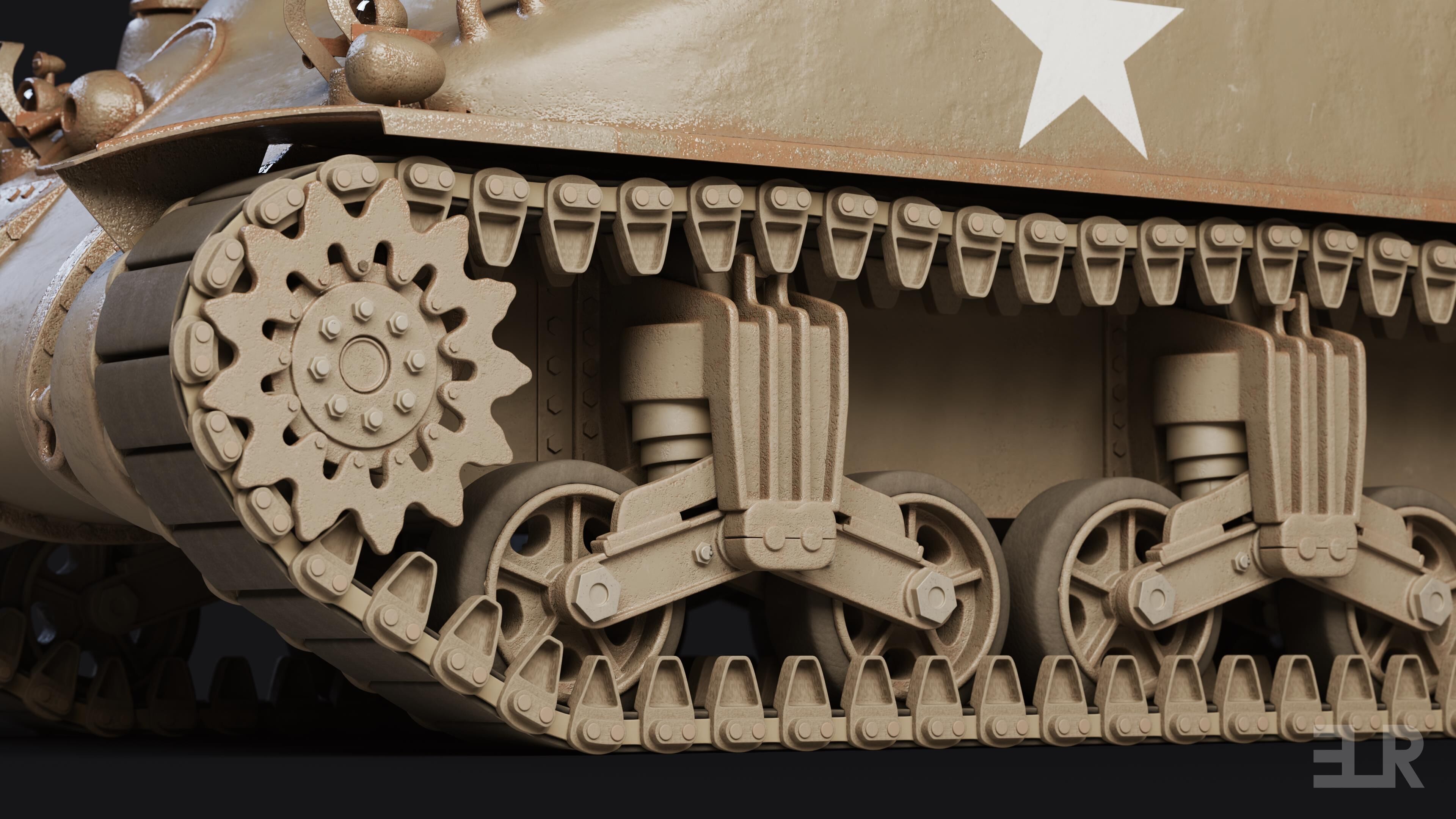 M4A1 Sherman 3D model_9