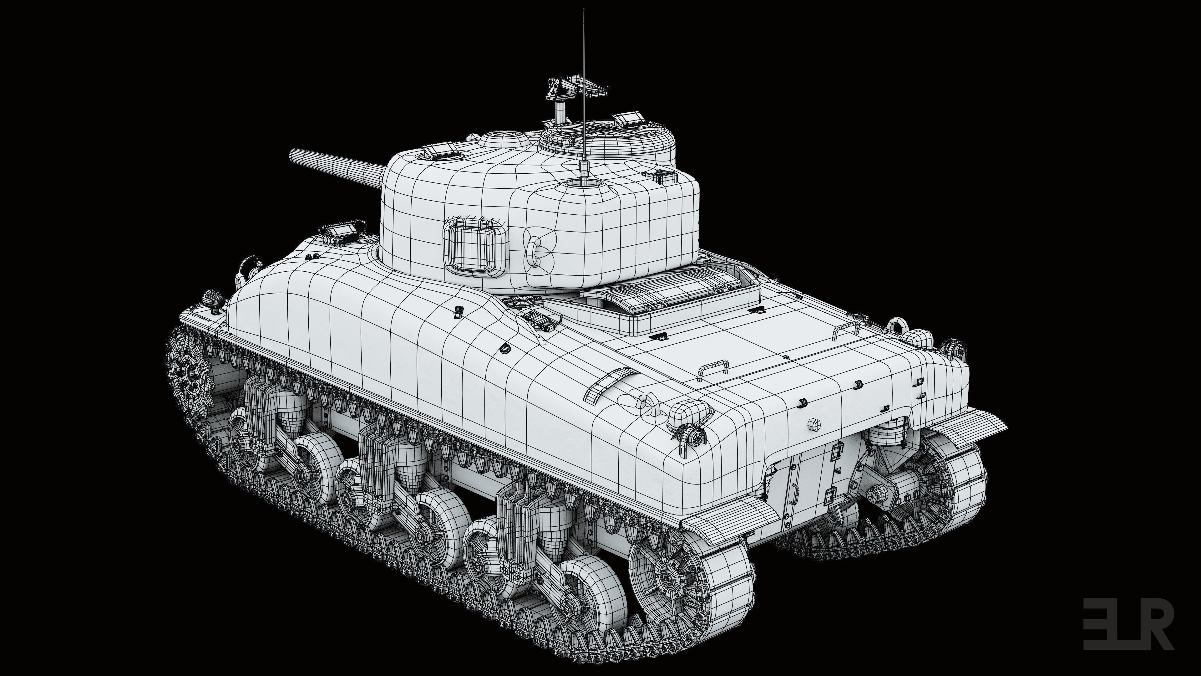 M4A1 Sherman 3D model_14