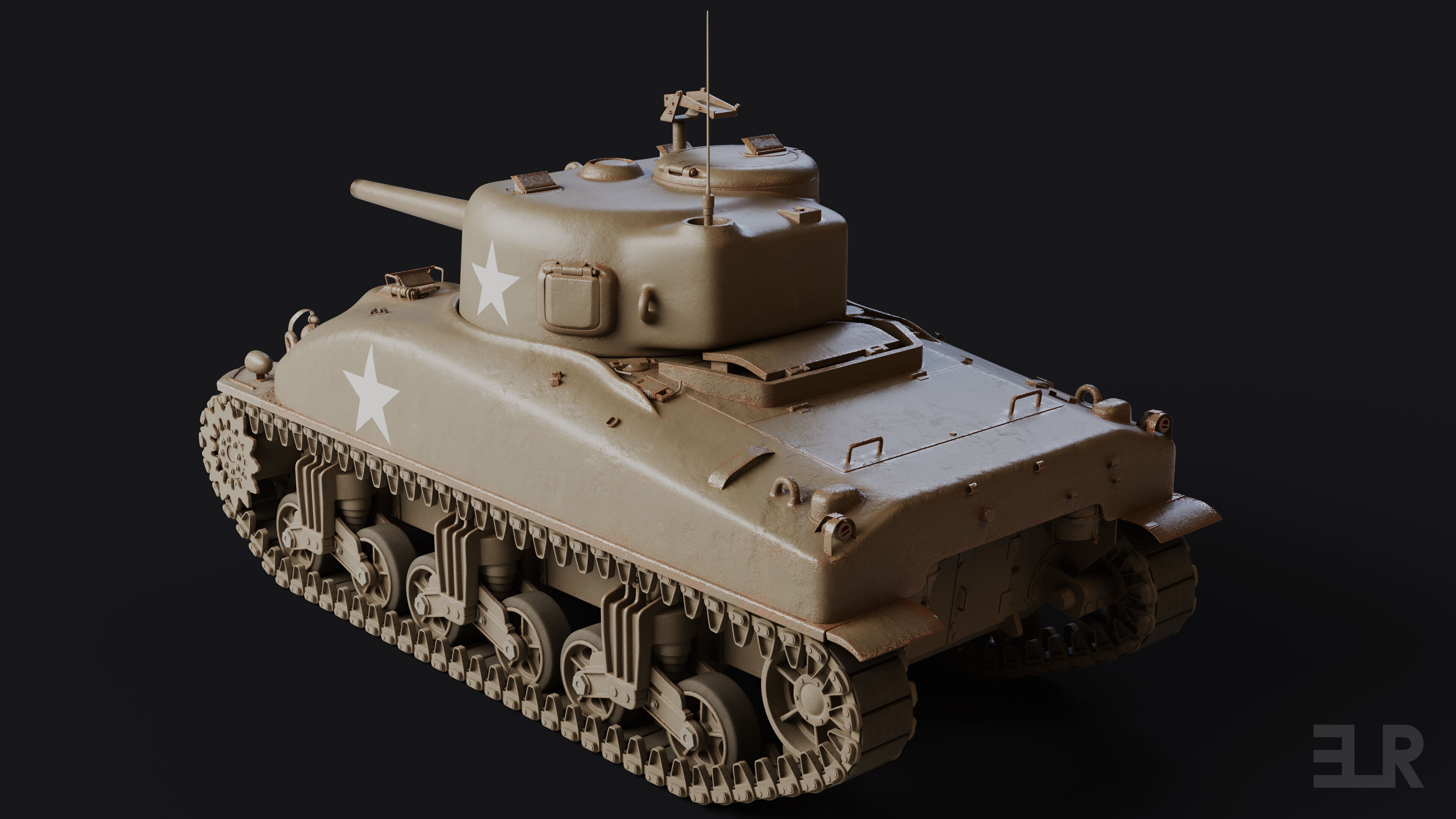 M4A1 Sherman 3D model_5