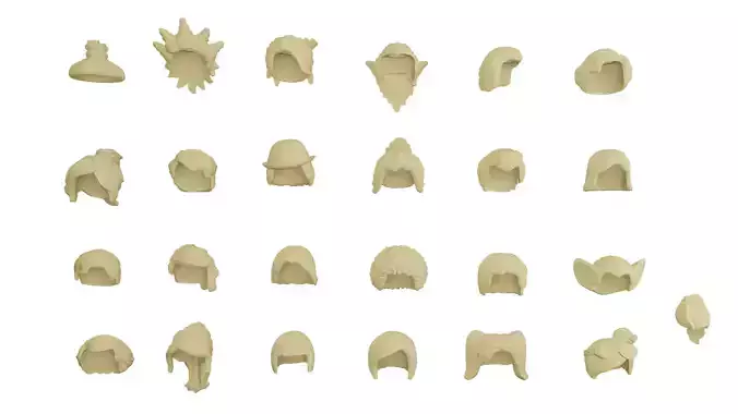 TwindBricks3D - Minifigure Hair pack 7 3D print model