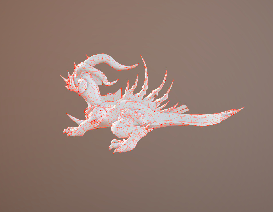 36 sets of animations Monster Dragon Animation Low-poly 3D model_7