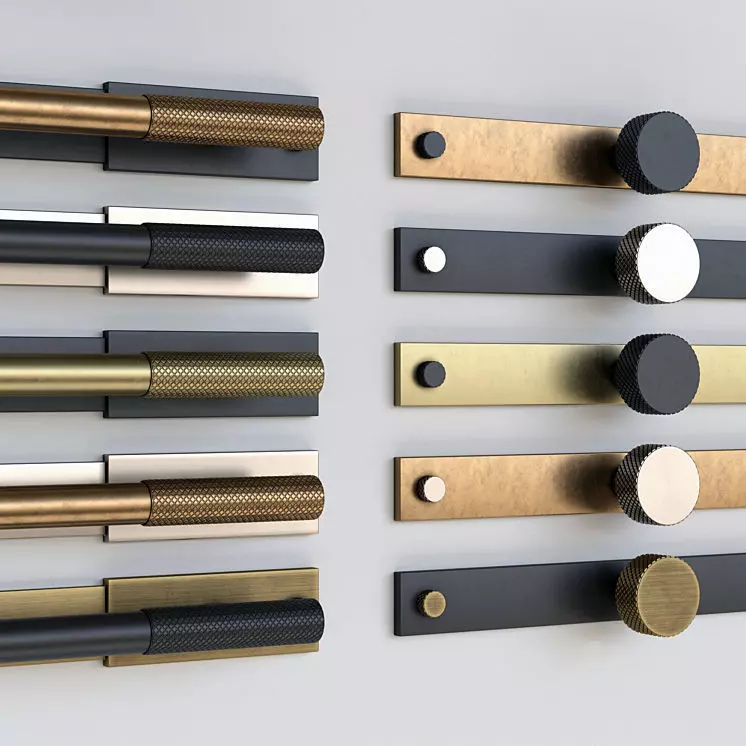 Diamond handle knob Low-poly 3D model_0