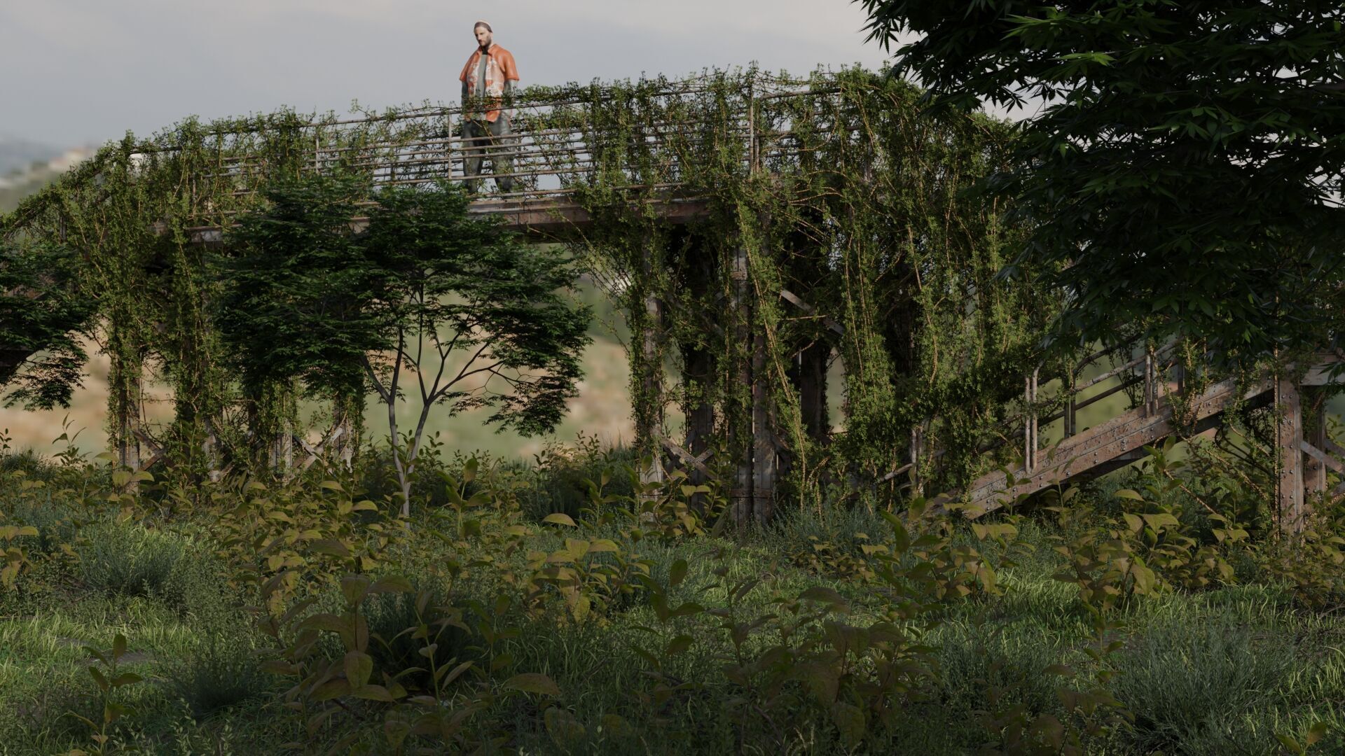 Abandoned Industrial Stairs Pack 3D model_8