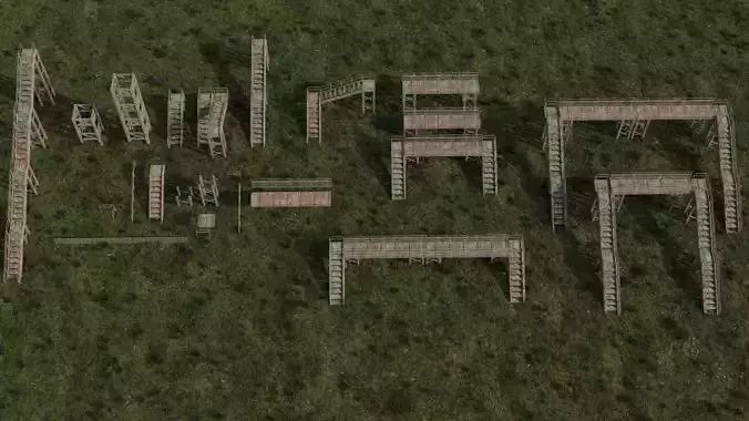 Abandoned Industrial Stairs Pack