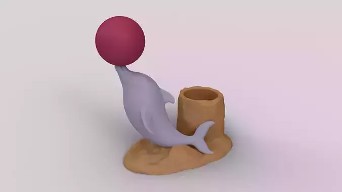 Dolphin Pen Holder - Planter