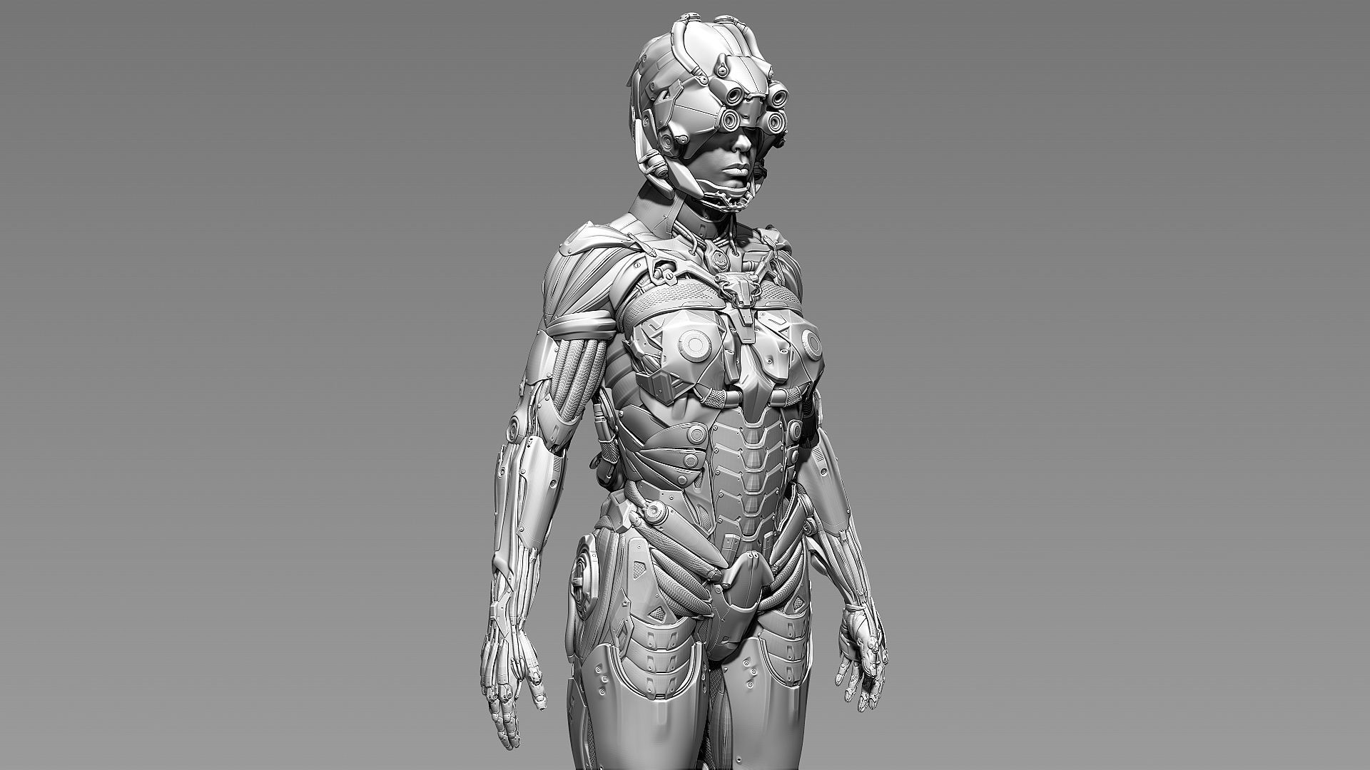 Sci-fi Female Character V2 3D model_10