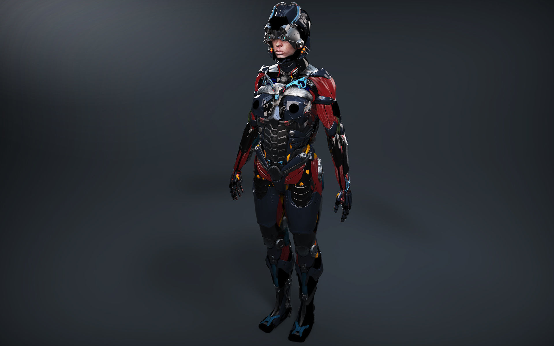 Sci-fi Female Character V2 3D model_1