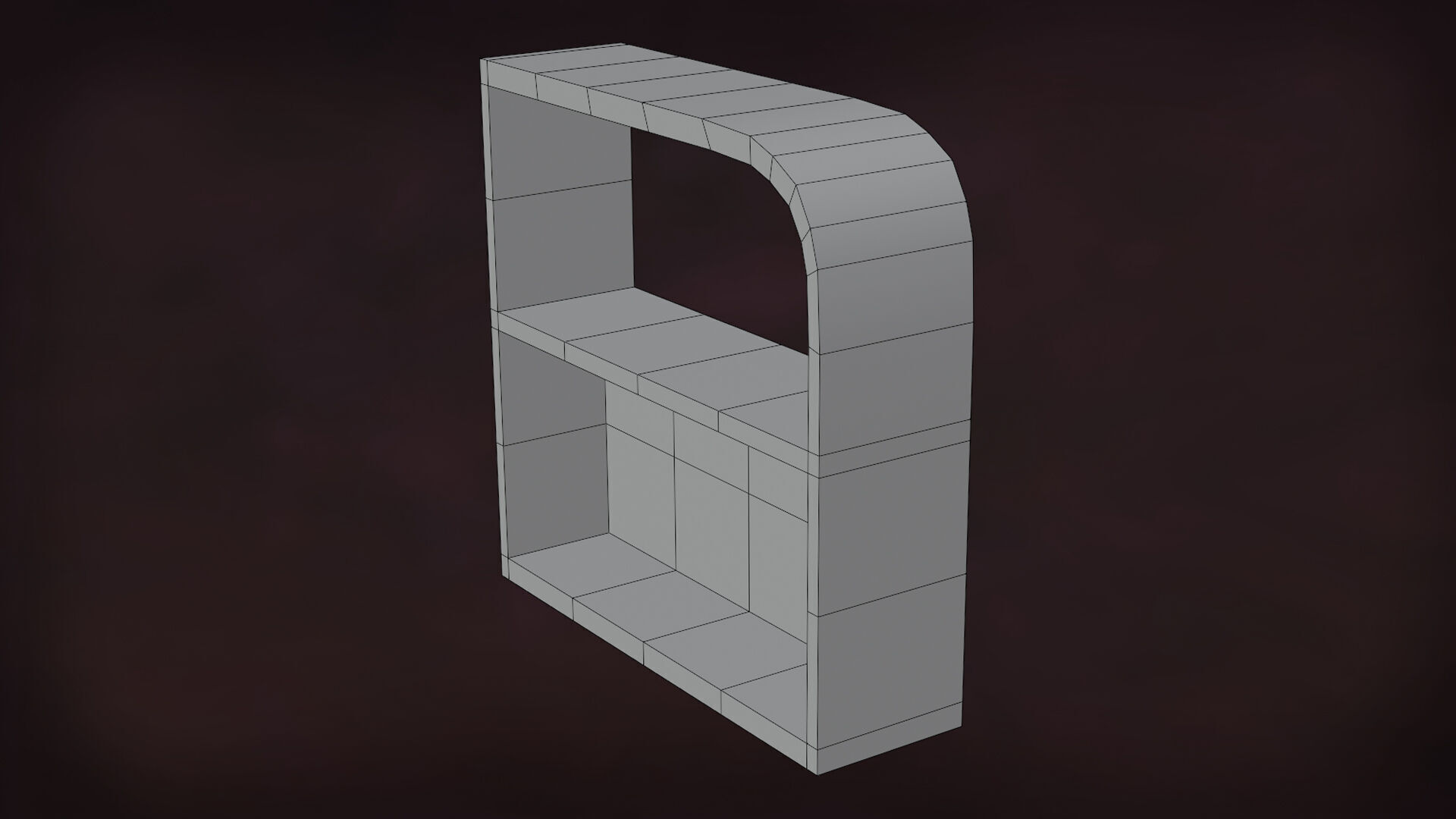 Deco BookShelfs Wood Style Scape Lignum Lot 2 Group N1- Low Low-poly 3D model_24