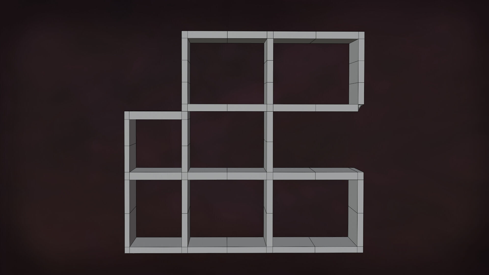 Deco BookShelfs Wood Style Scape Lignum Lot 2 Group N1- Low Low-poly 3D model_21