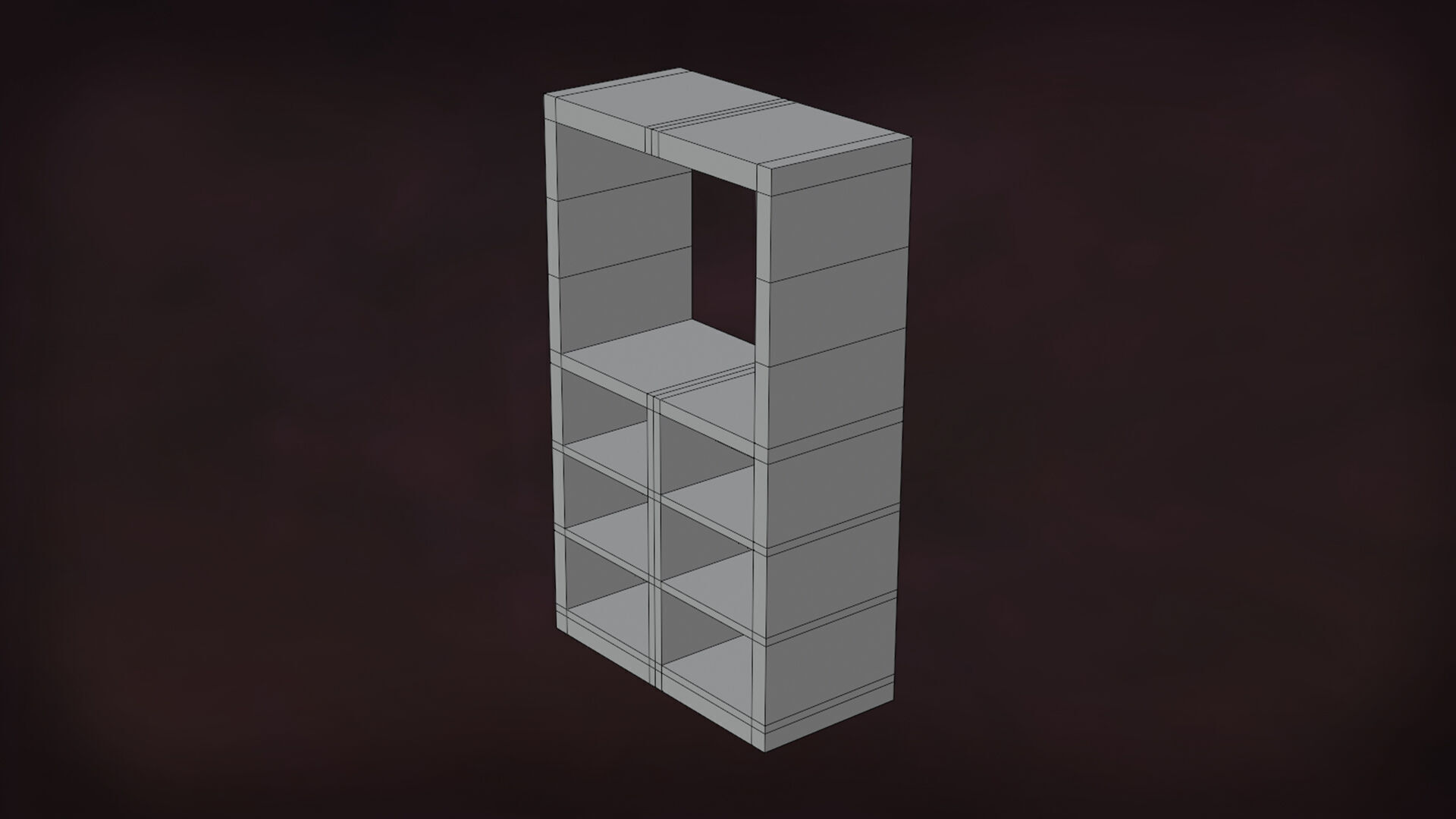 Deco BookShelfs Wood Style Scape Lignum Lot 2 Group N1- Low Low-poly 3D model_18