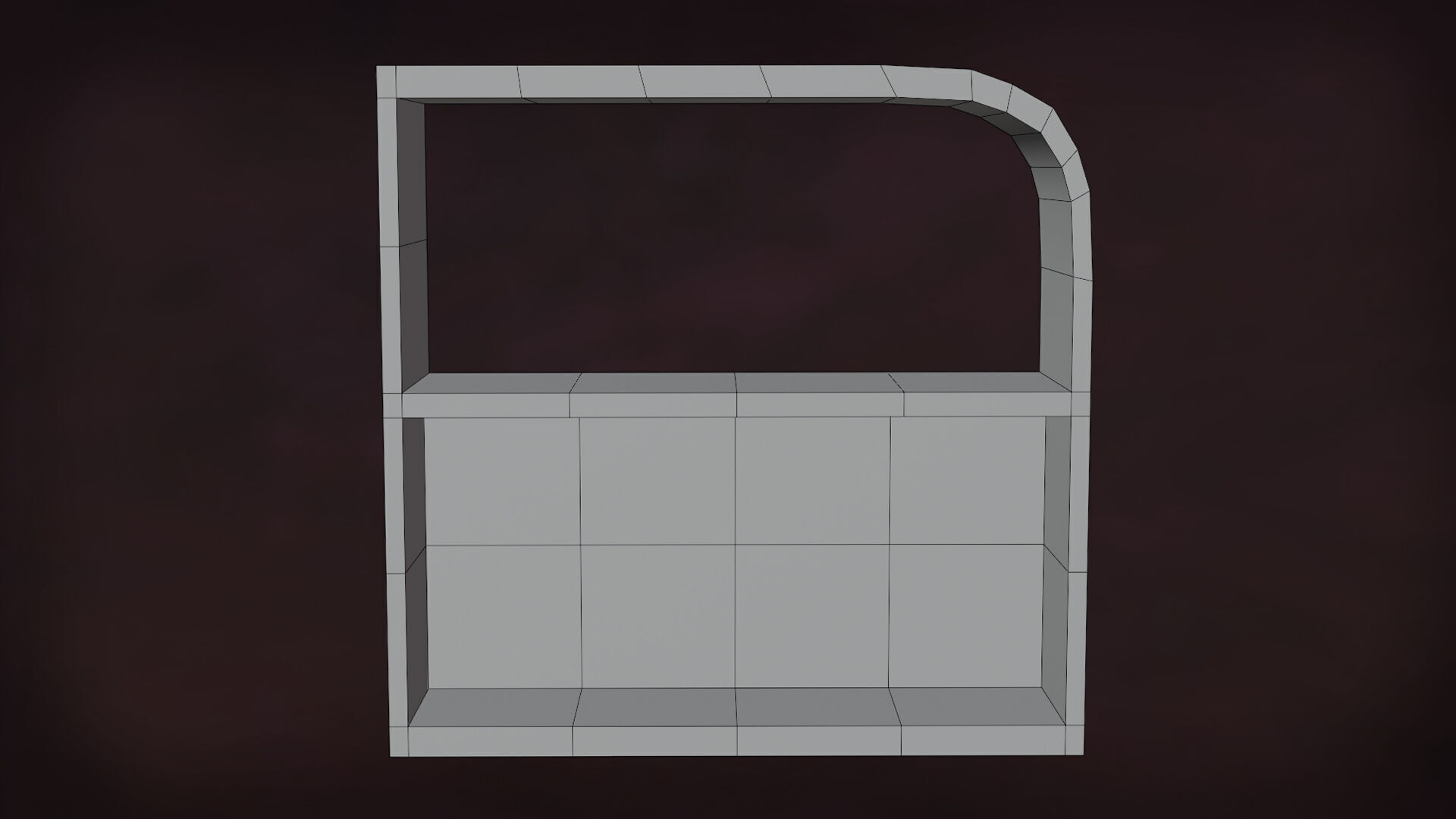 Deco BookShelfs Wood Style Scape Lignum Lot 2 Group N1- Low Low-poly 3D model_23