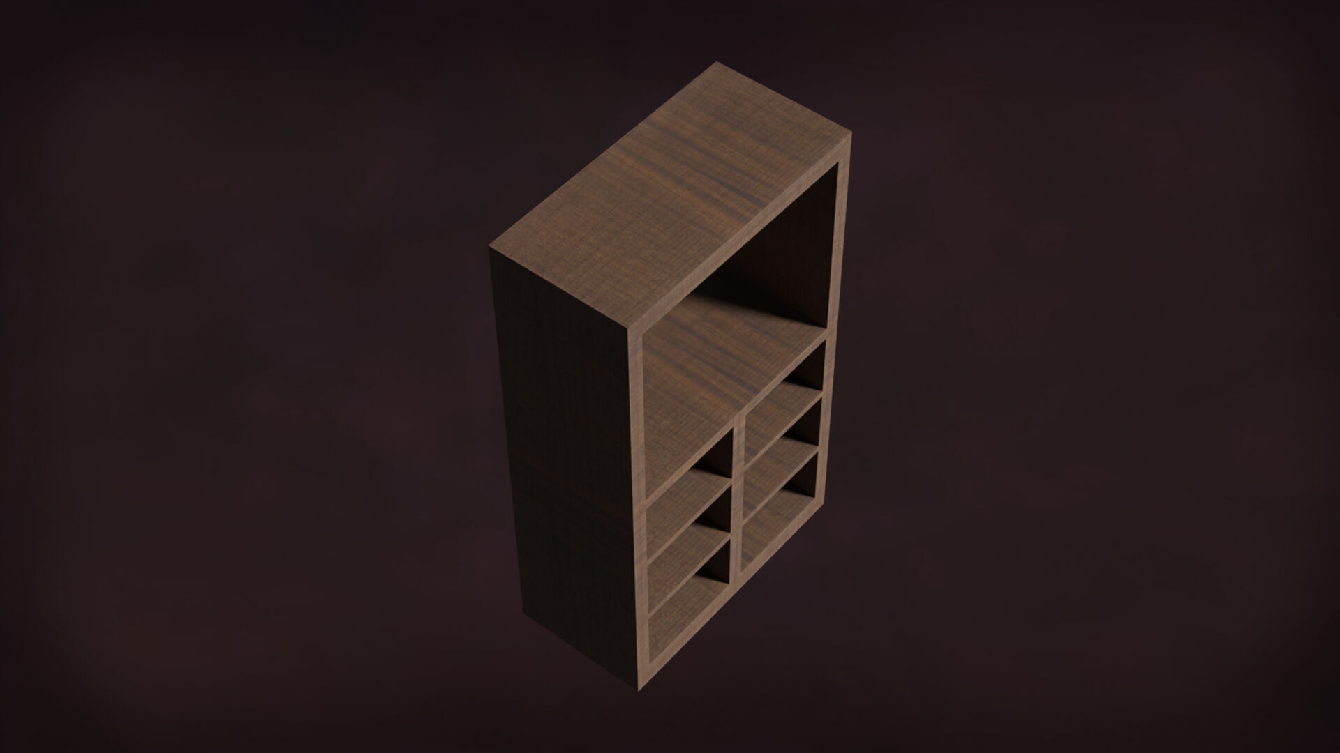 Deco BookShelfs Wood Style Scape Lignum Lot 2 Group N1- Low Low-poly 3D model_10