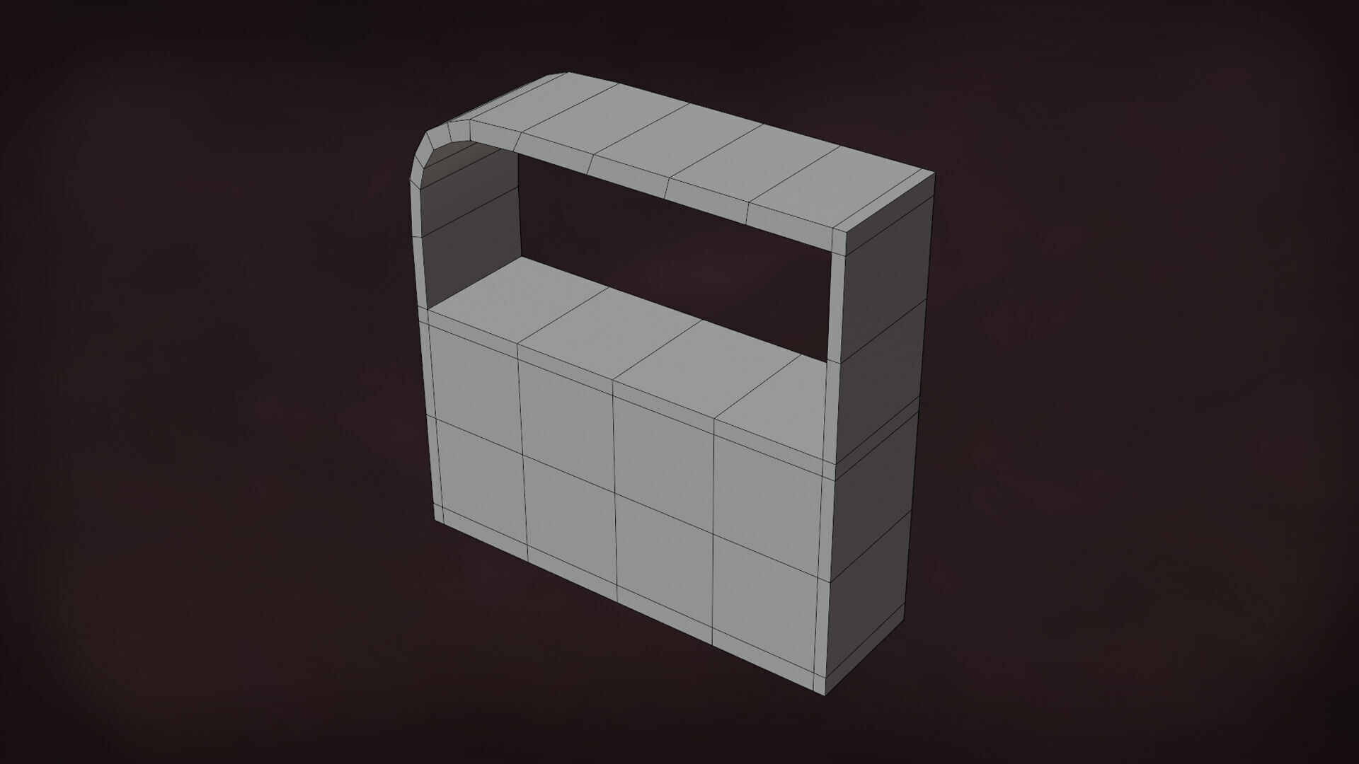 Deco BookShelfs Wood Style Scape Lignum Lot 2 Group N1- Low Low-poly 3D model_16