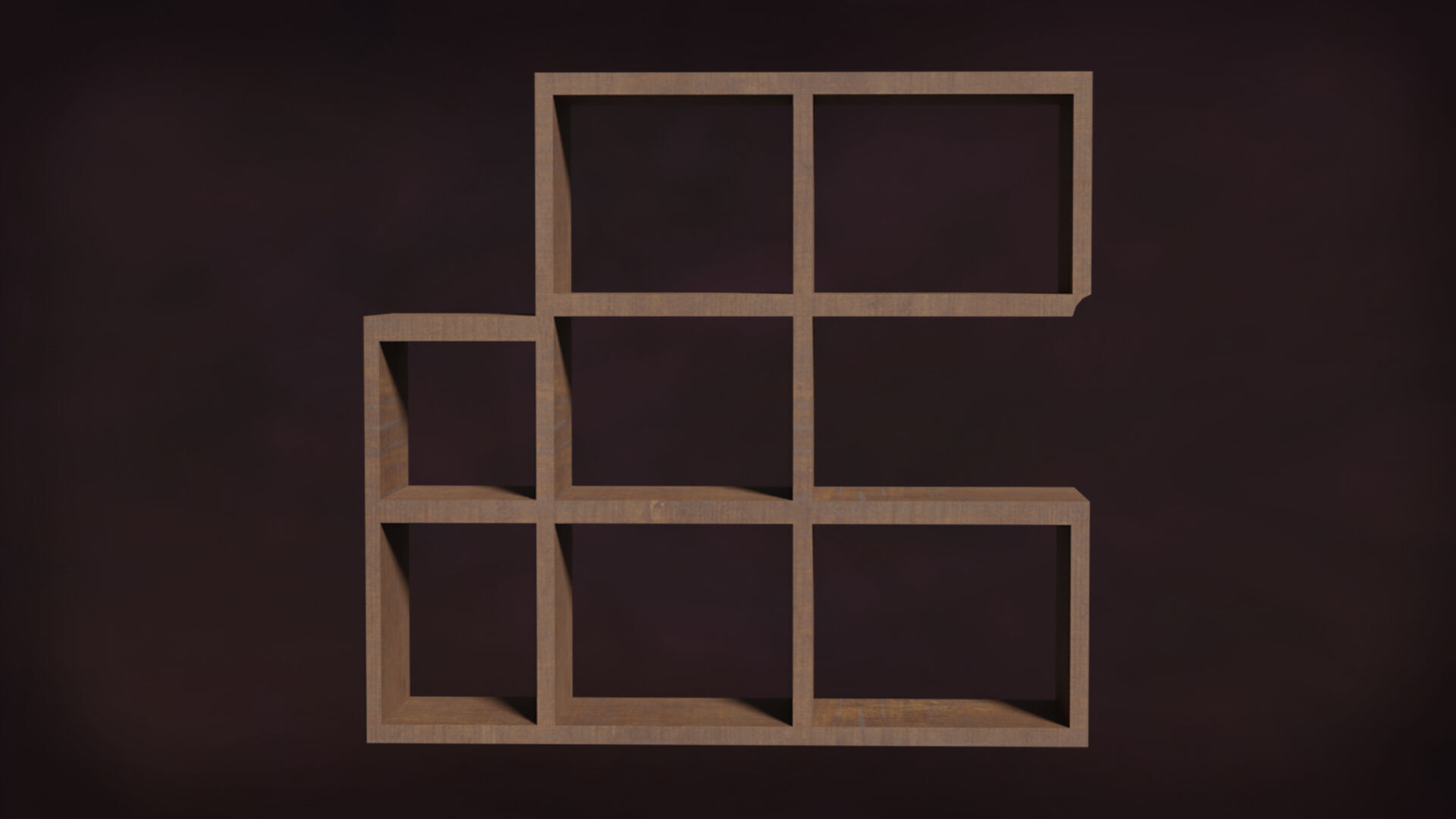 Deco BookShelfs Wood Style Scape Lignum Lot 2 Group N1- Low Low-poly 3D model_5