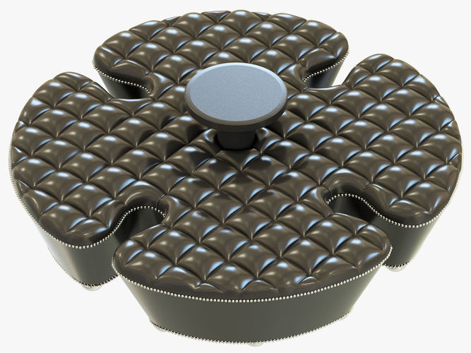 Francesco Molon CAPITONEED OTTOMAN CLOVER S519 3D model