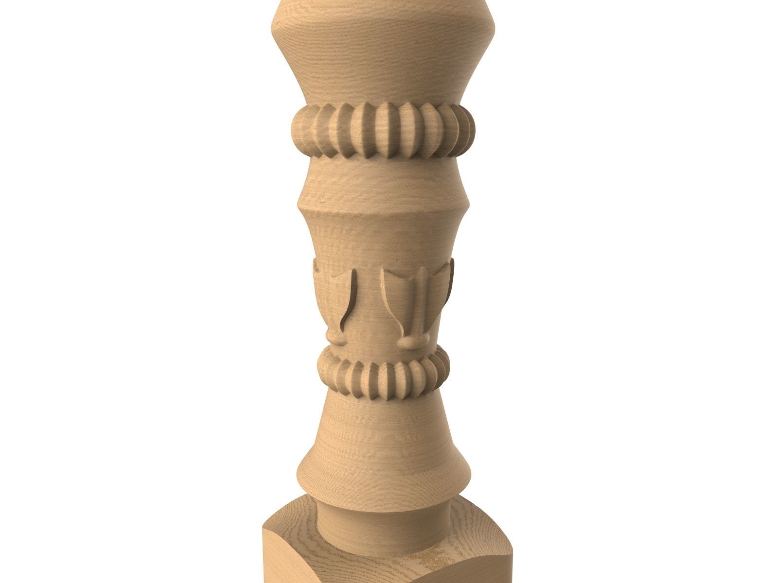 Baluster wooden spindle 3D print model_4