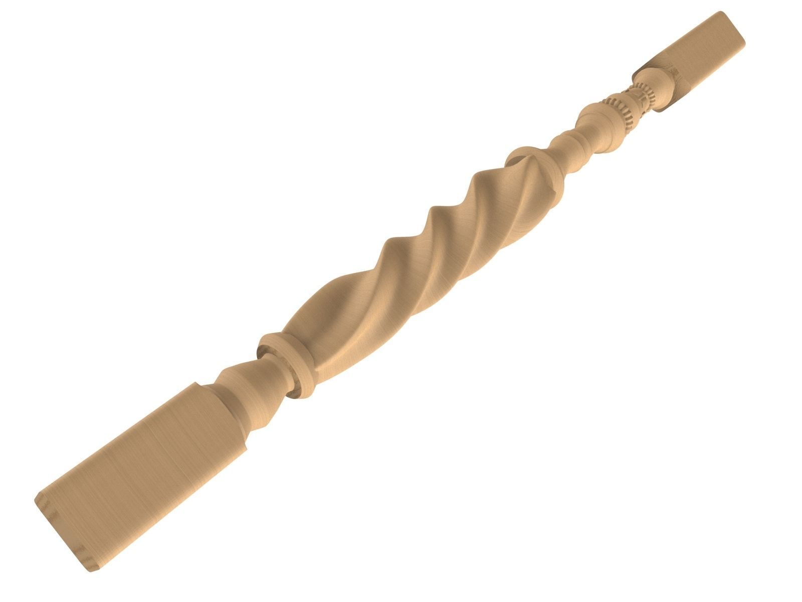 Baluster wooden spindle 3D print model_6