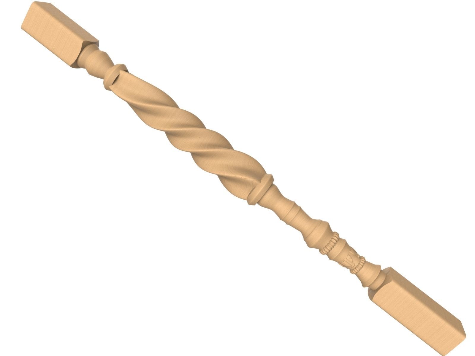Baluster wooden spindle 3D print model_3