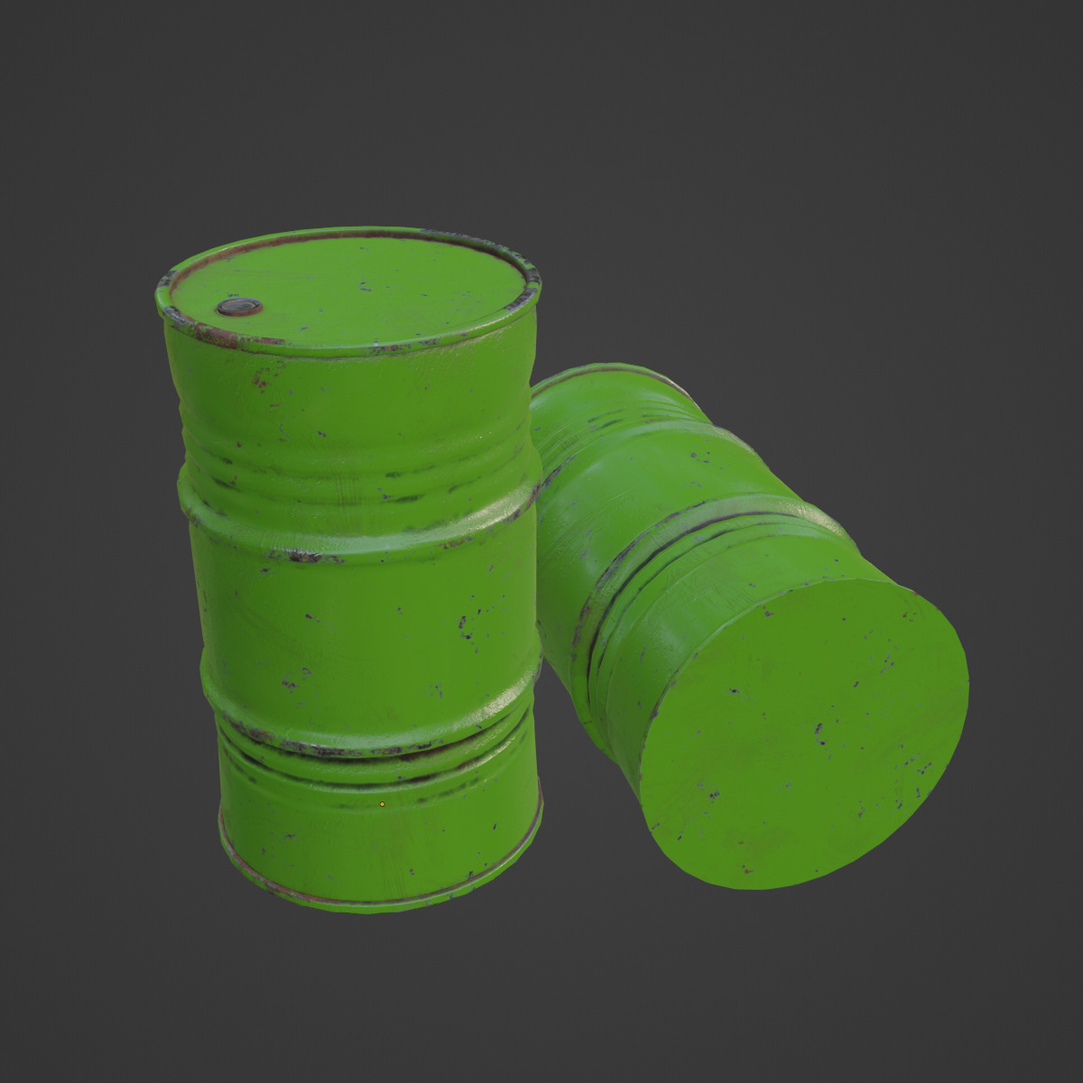 Industrial Barrel 03 Low-poly 3D model_6