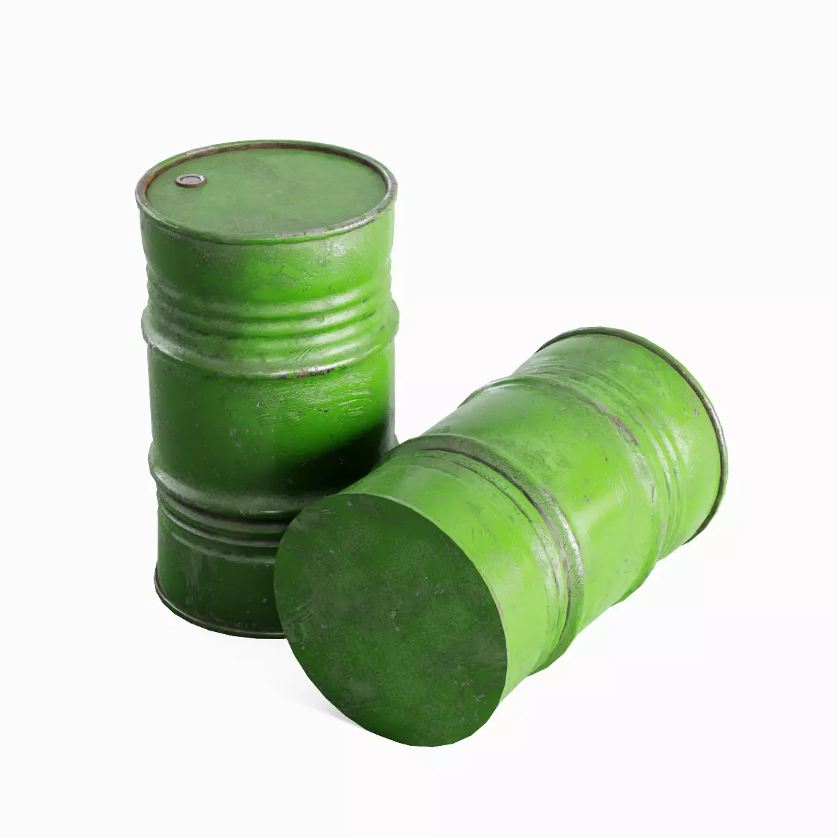 Industrial Barrel 03 Low-poly 3D model_0