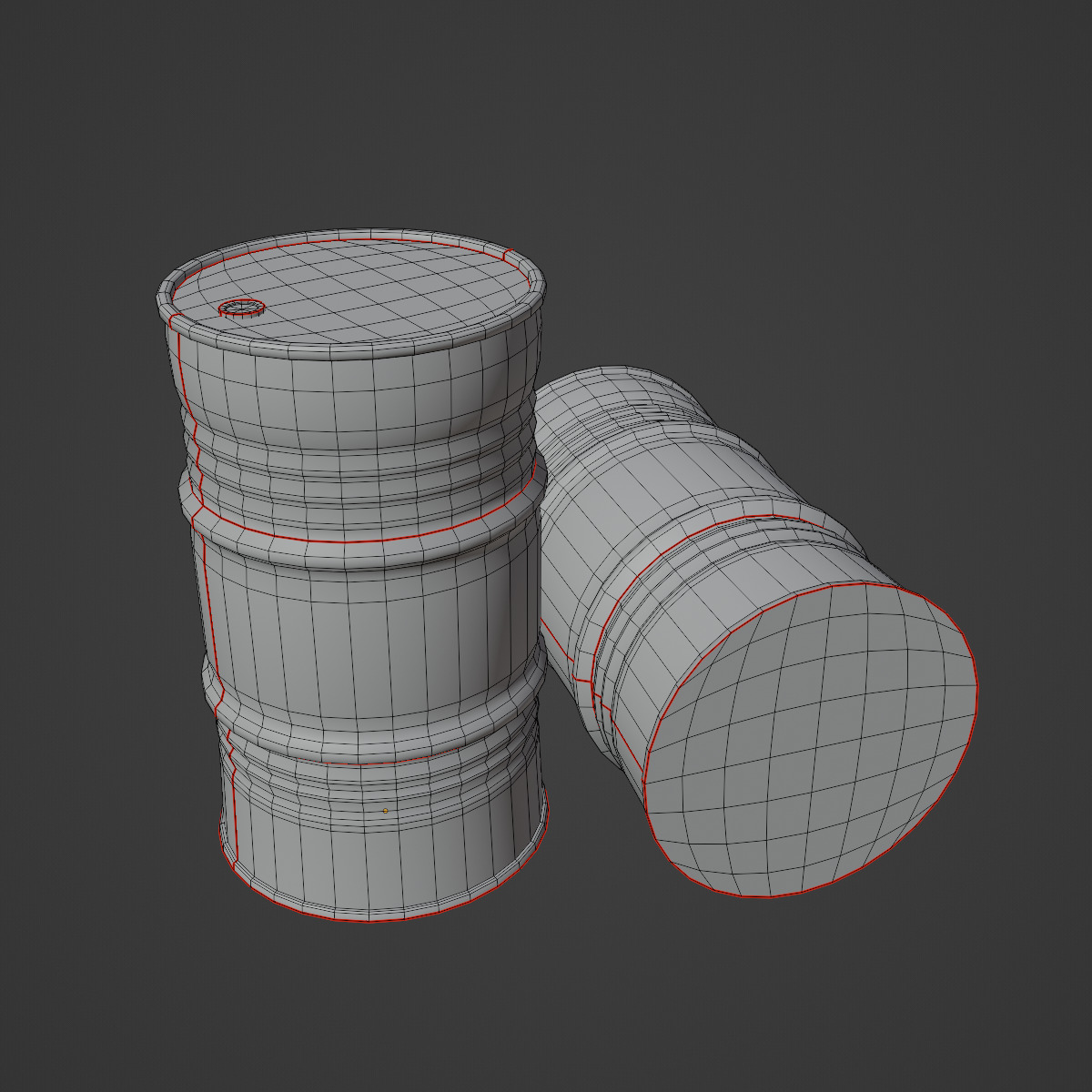 Industrial Barrel 03 Low-poly 3D model_8