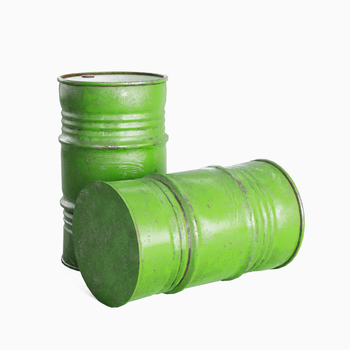 Industrial Barrel 03 Low-poly 3D model_1