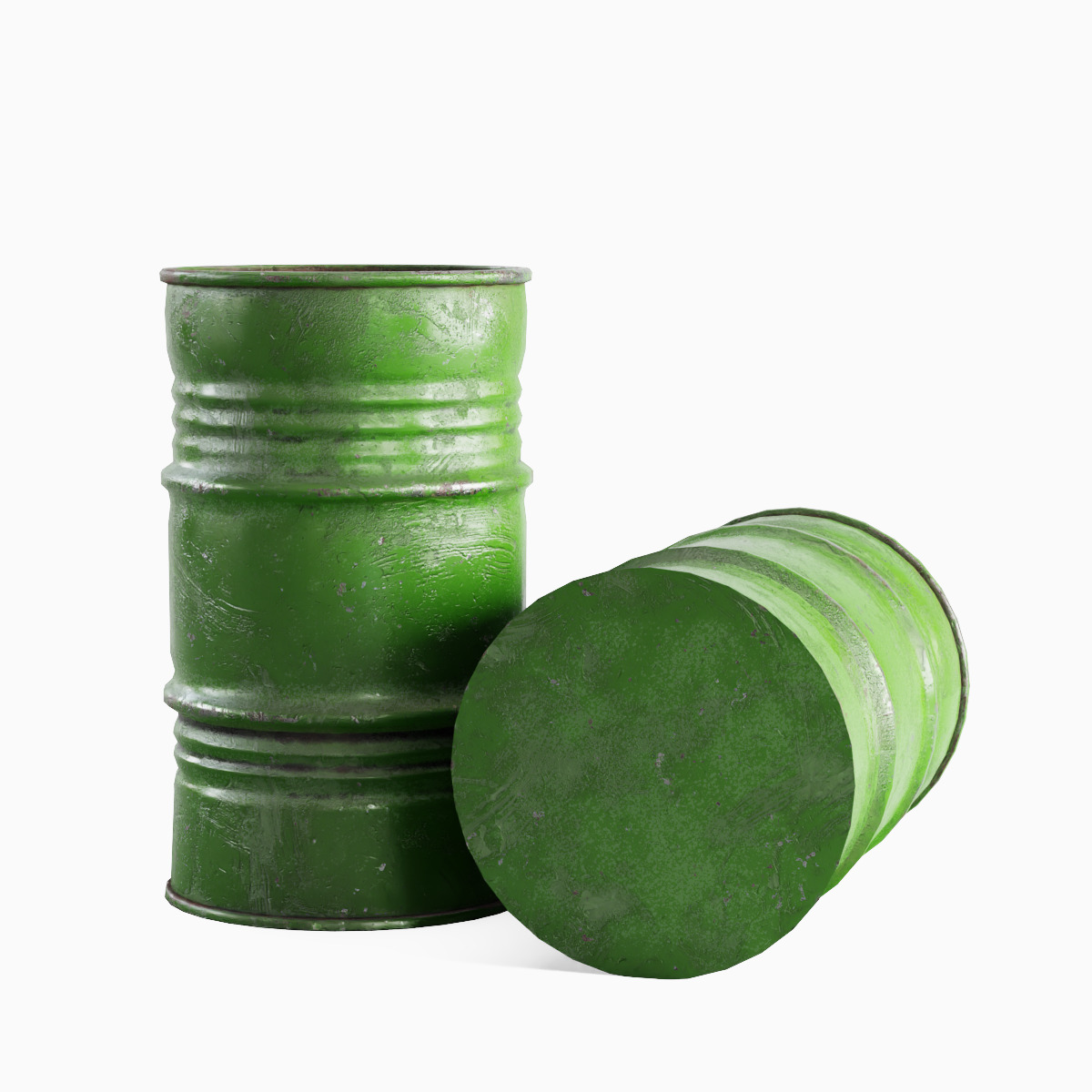 Industrial Barrel 03 Low-poly 3D model_2