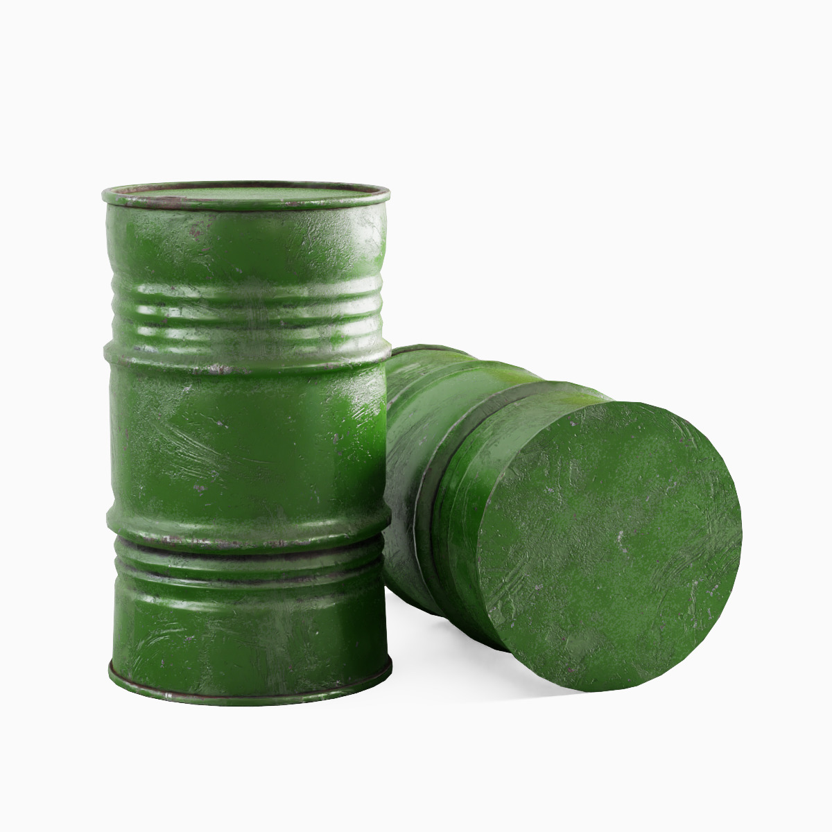Industrial Barrel 03 Low-poly 3D model_3