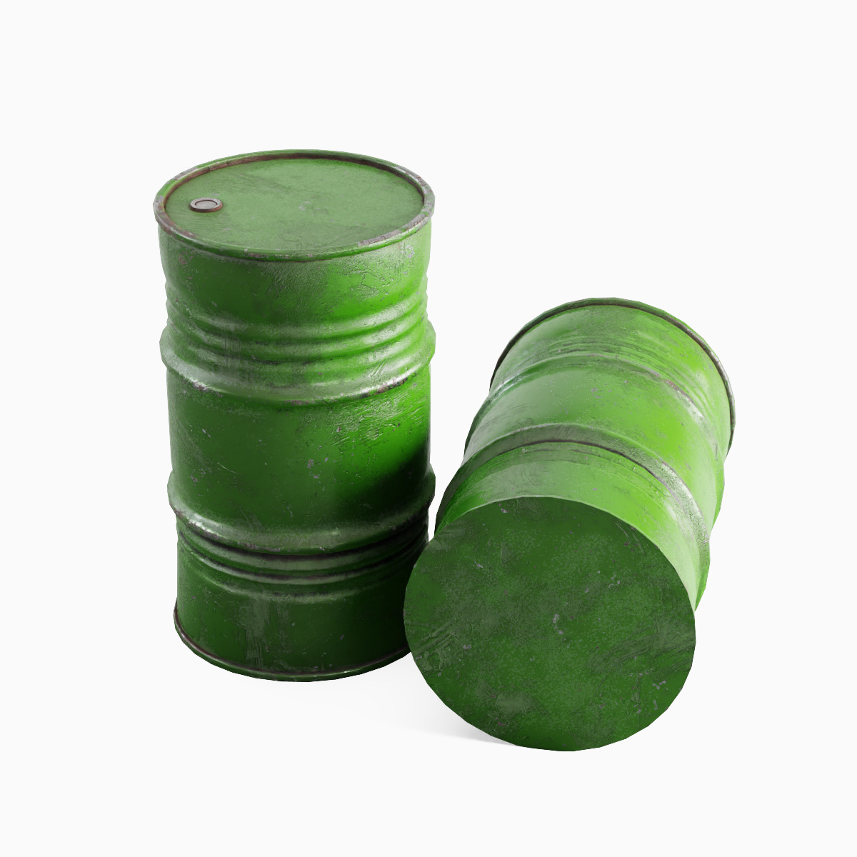 Industrial Barrel 03 Low-poly 3D model_4