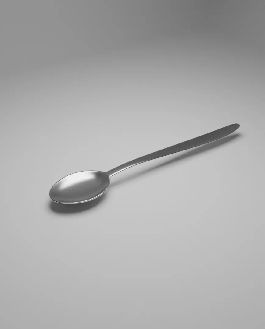 Low poly spoon Free low-poly 3D model_0